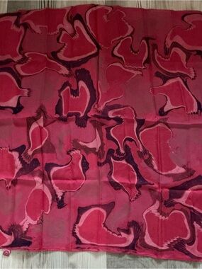Vintage 80s Happiness 100% pure silk scarf pink multicolored